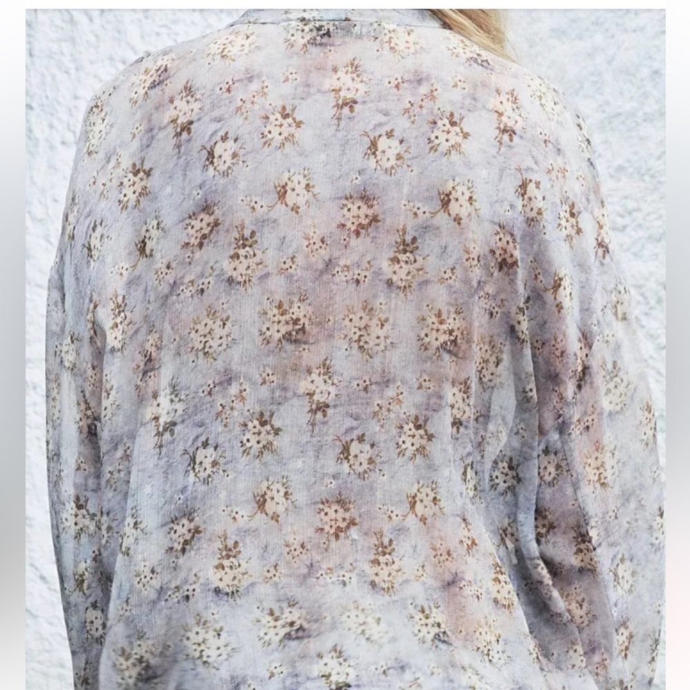 ZARA SHEER TIED BLOUSE ZW COLLECTION - Picture 5 of 5